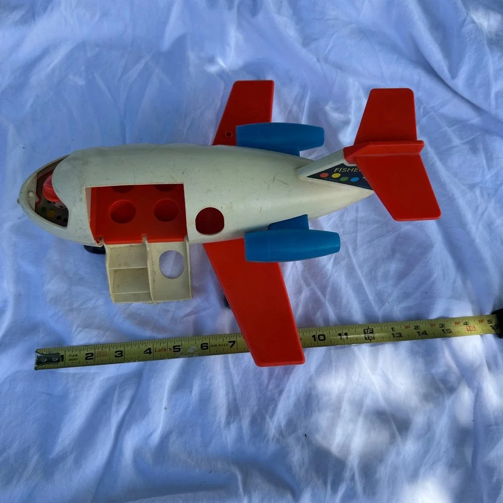 Fisher Price Fun Jet Toy Airplane Kids OS White Good Vintage 183 Little People
